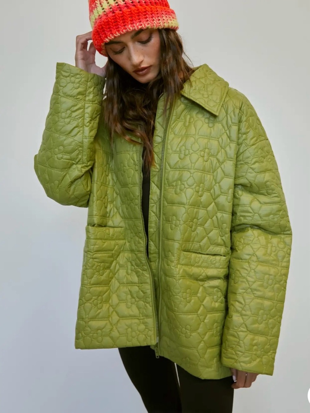 Cider Olive Green Quilted Puffer Jacket